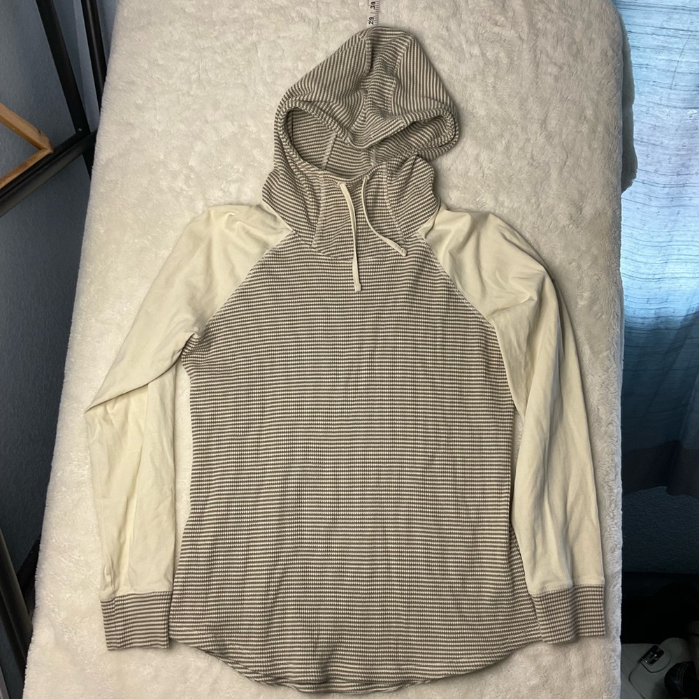 Columbia Women’s XXL Waffle Knit Hoodie – Striped Lightweight Pullover